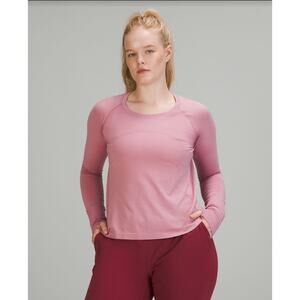 Lululemon Swiftly Tech Long Sleeve 2.0 Race Length Pink Taupe Size 8